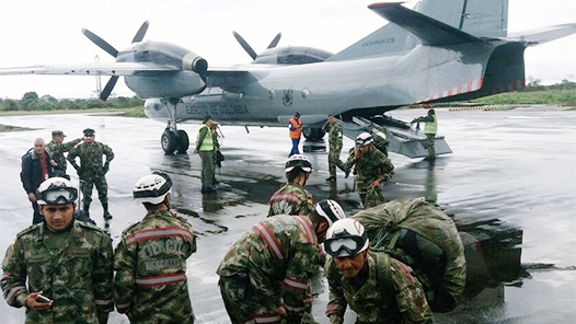 哥伦比亚军用直升机坠毁致9名军人遇难